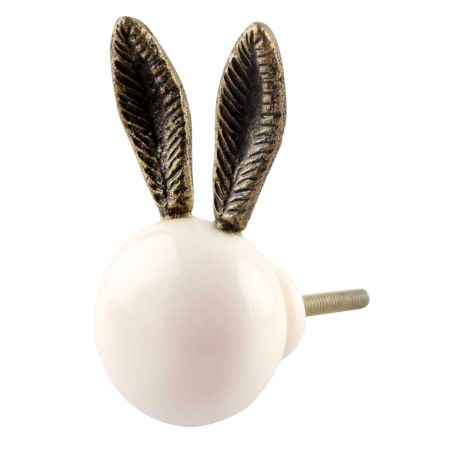 White Rat Resin Cabinet Knob